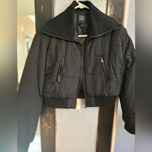 Women's Black Cropped Jacket Size Small